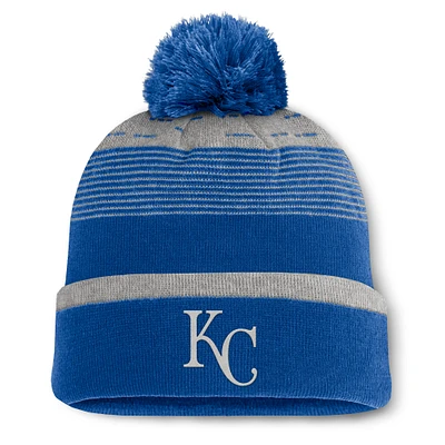 Men's Fanatics Royal Kansas City Royals Fundamental Gradient Cuffed Knit Hat with Pom