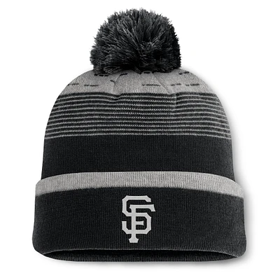 Men's Fanatics Black San Francisco Giants Fundamental Gradient Cuffed Knit Hat with Pom
