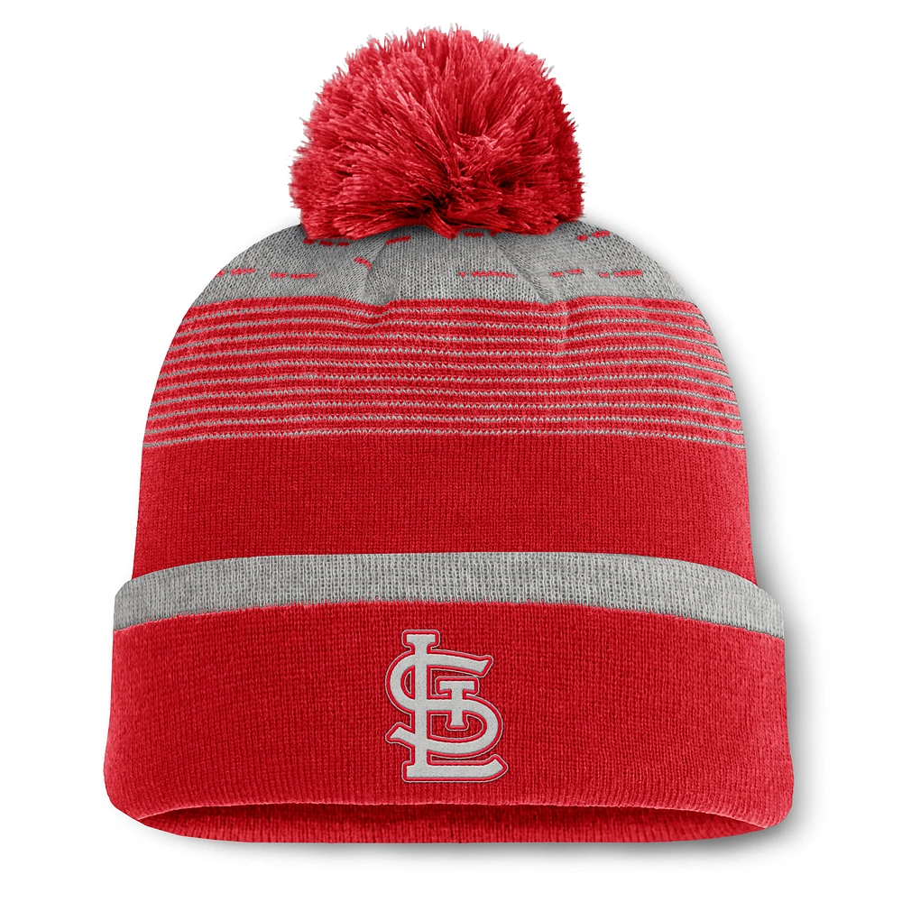 Men's Fanatics Red St. Louis Cardinals Fundamental Gradient Cuffed Knit Hat with Pom