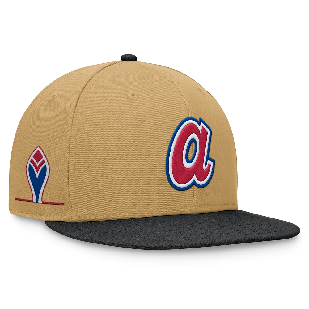 Men's Fanatics Khaki/Black Atlanta Braves Heritage Two-Tone Fitted Hat