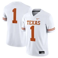 Men's Nike #1 White Texas Longhorns Game Jersey
