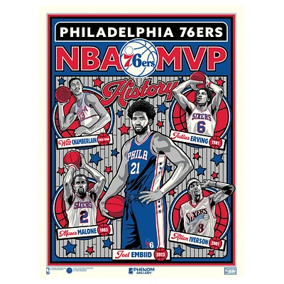 Phenom Gallery Philadelphia 76ers 18" x 24" Serigraph Print