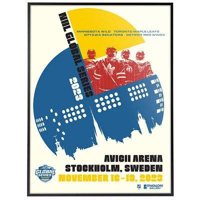 Phenom Gallery 2023 NHL Global Series Sweden 18" x 24" Deluxe Framed Serigraph Print