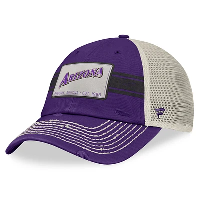 Men's Fanatics Purple/Natural Arizona Diamondbacks Heritage Stripe Trucker Adjustable Hat