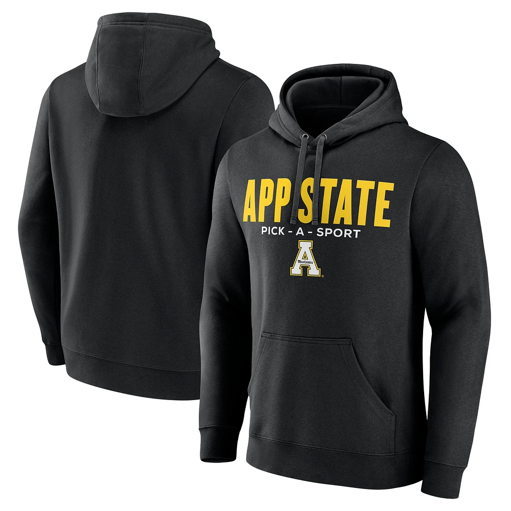 Men's Black Appalachian State Mountaineers Authentic Pick-A-Sport Pullover Hoodie