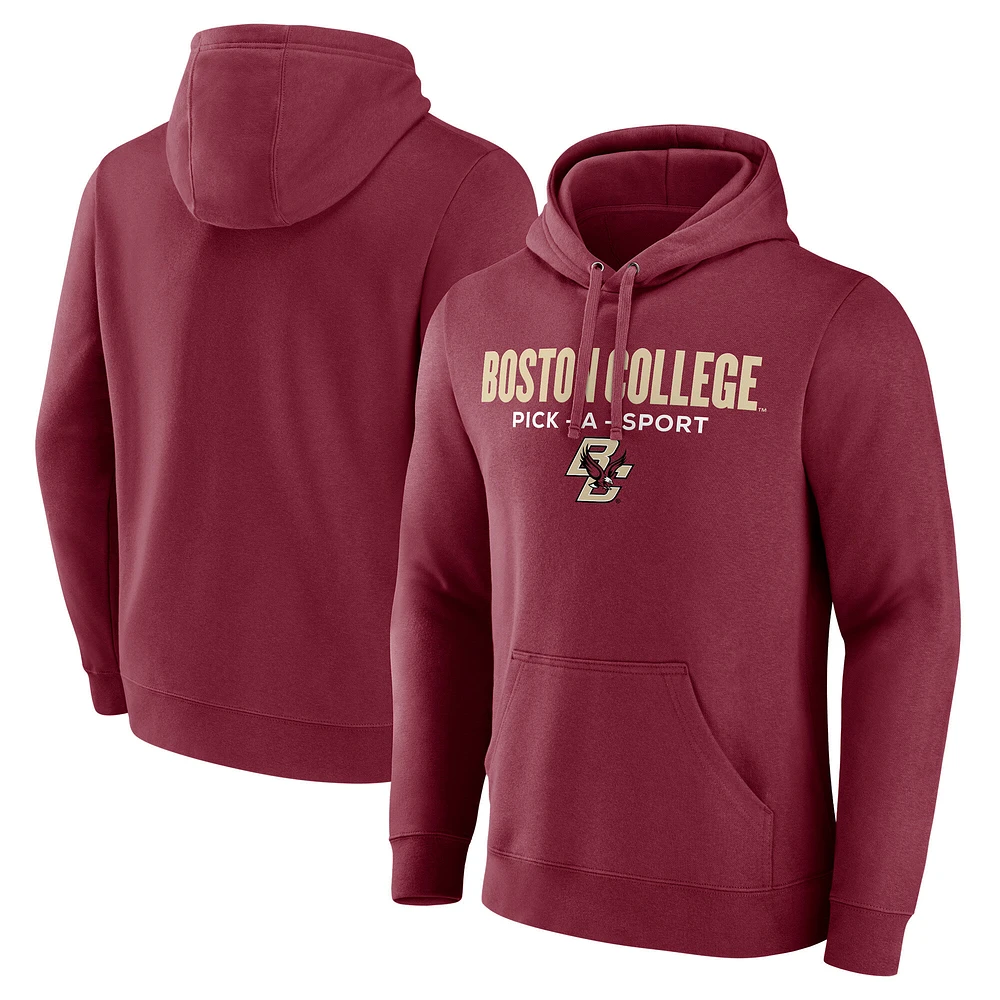 Men's Maroon Boston College Eagles Authentic Pick-A-Sport Pullover Hoodie