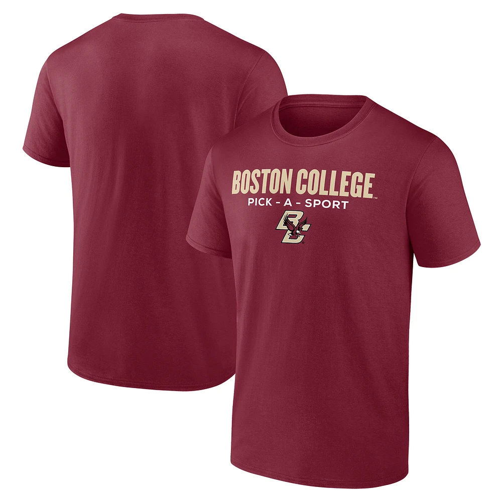 Men's Maroon Boston College Eagles Authentic Pick-A-Sport T-Shirt