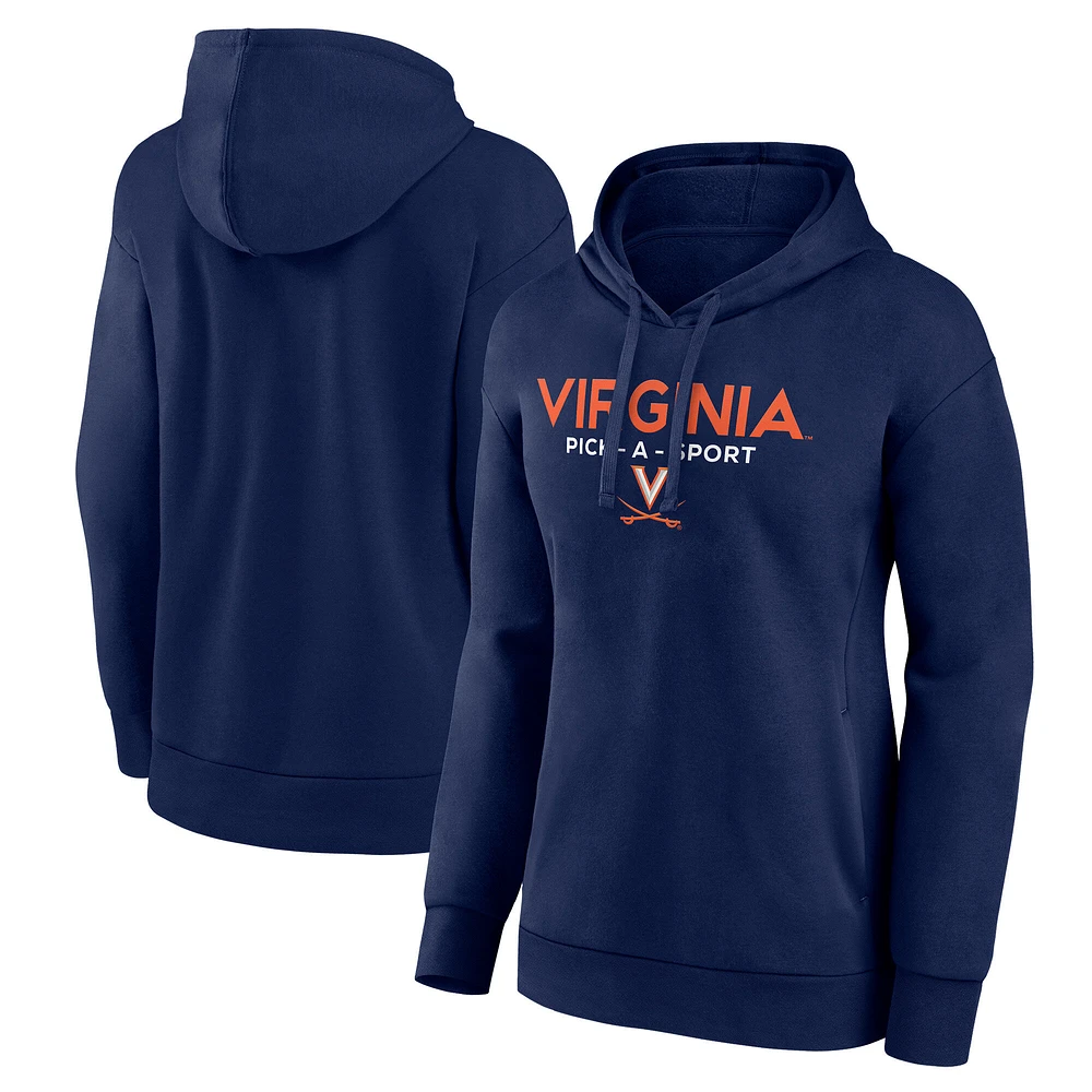 Women's Navy Virginia Cavaliers Authentic Pick-A-Sport Pullover Hoodie