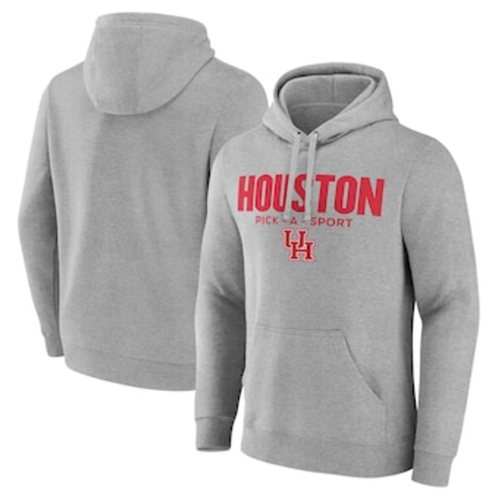 Men's Gray Houston Cougars Authentic Pick-A-Sport Pullover Hoodie