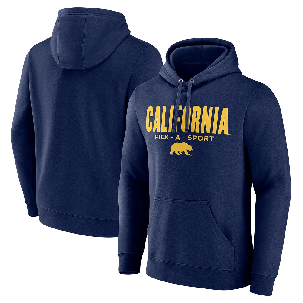 Men's Navy Cal Bears Authentic Pick-A-Sport Pullover Hoodie