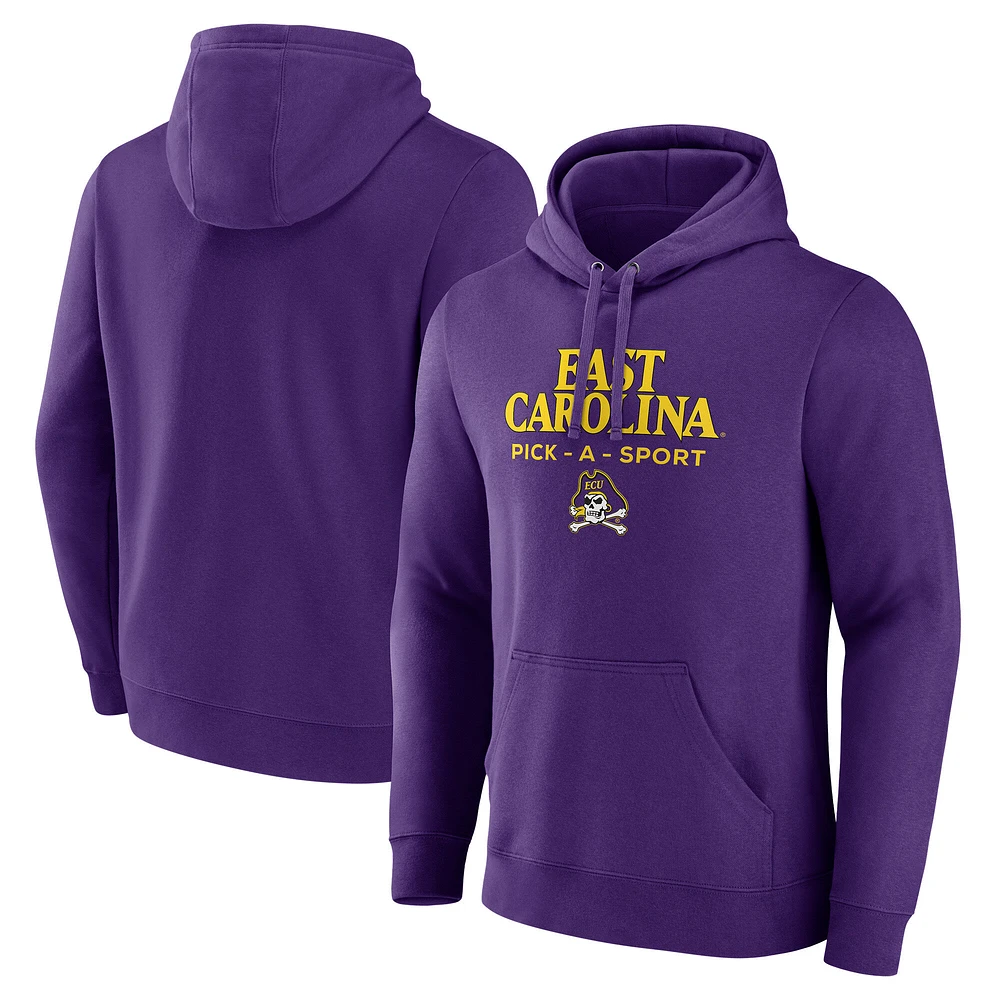 Men's Purple ECU Pirates Authentic Pick-A-Sport Pullover Hoodie