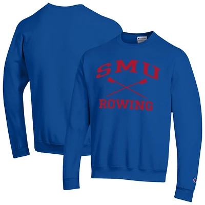 Men's Champion Royal SMU Mustangs Rowing Eco Powerblend Pullover Sweatshirt