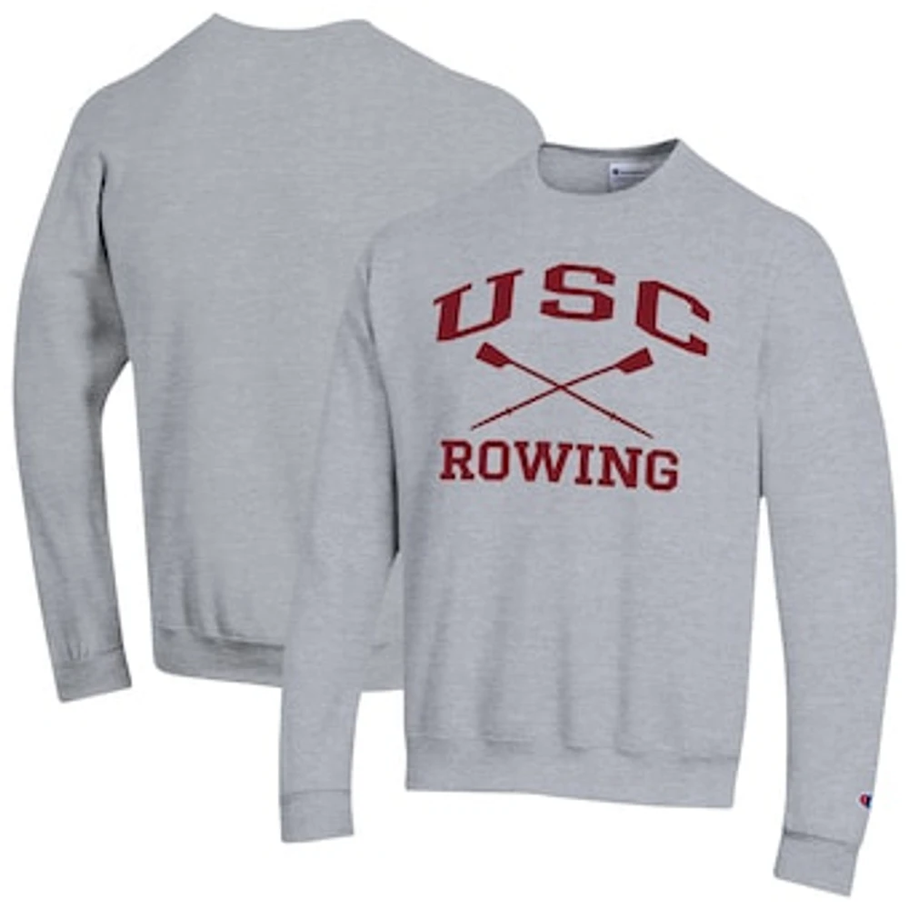 Men's Champion Gray USC Trojans Rowing Eco Powerblend Pullover Sweatshirt