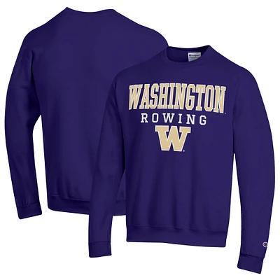 Men's Champion Purple Washington Huskies Rowing Eco Powerblend Pullover Sweatshirt