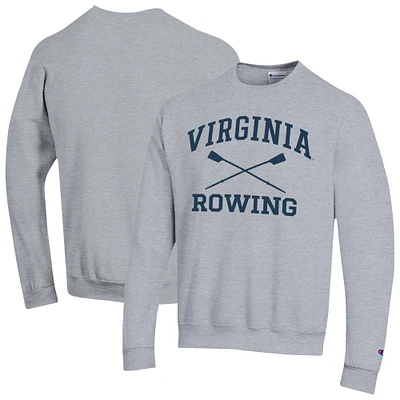 Men's Champion Gray Virginia Cavaliers Rowing Eco Powerblend Pullover Sweatshirt