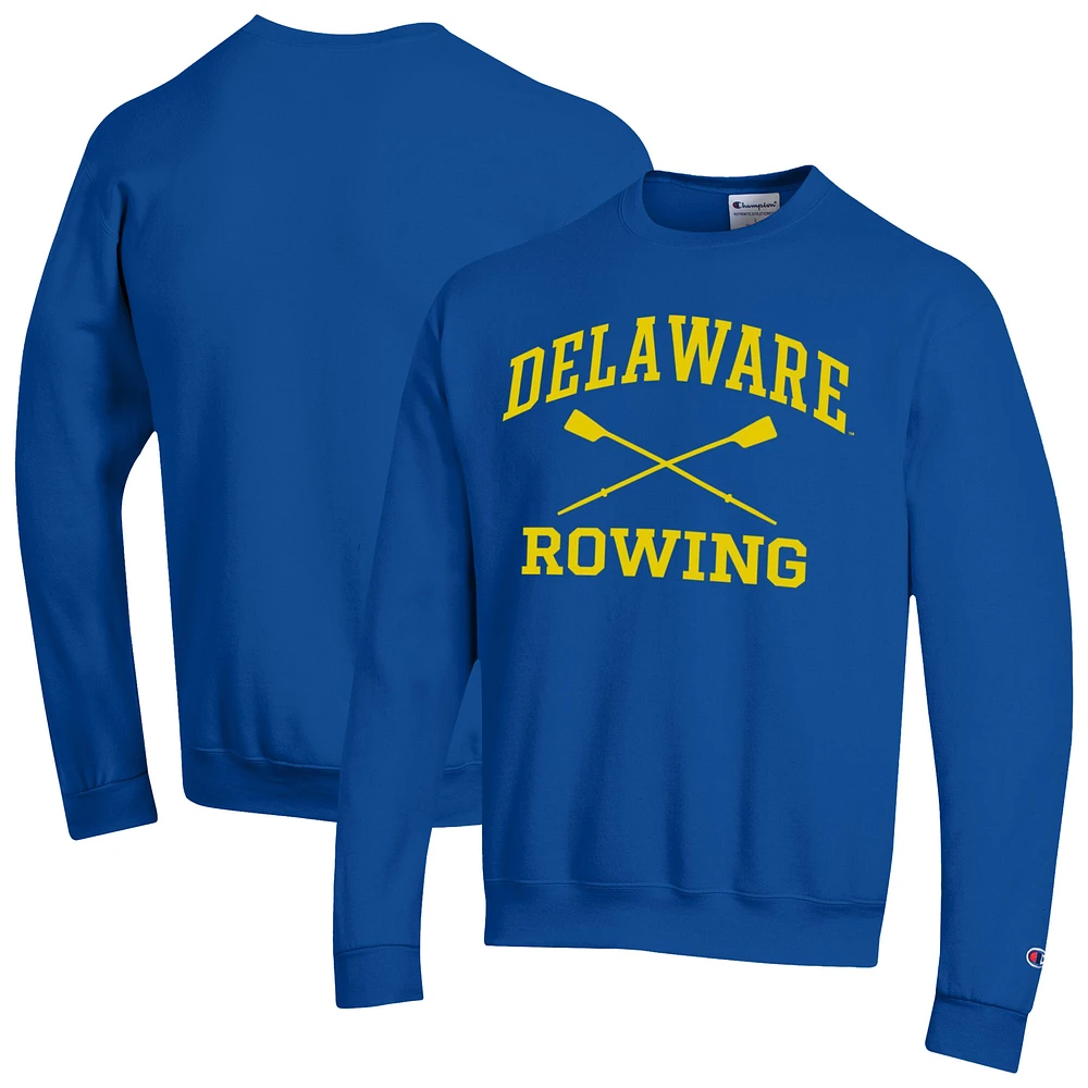 Men's Champion Royal Delaware Fightin' Blue Hens Rowing Eco Powerblend Pullover Sweatshirt