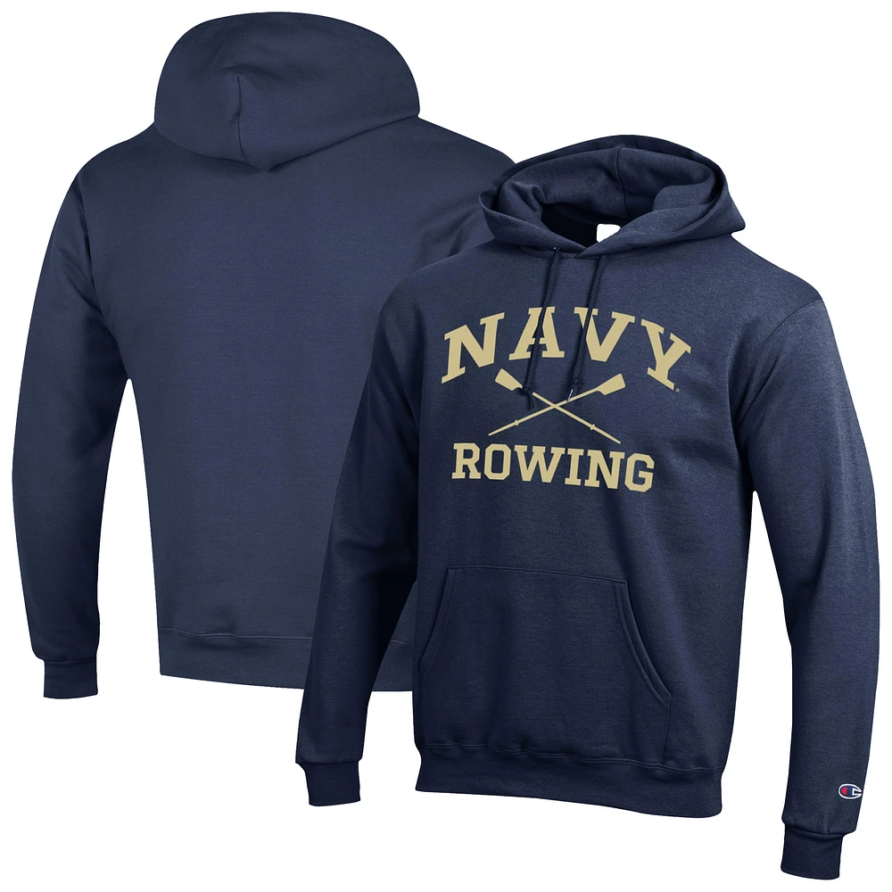Men's Champion Navy Midshipmen Rowing Eco Powerblend Pullover Hoodie
