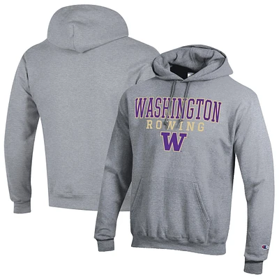 Men's Champion Gray Washington Huskies Rowing Eco Powerblend Pullover Hoodie