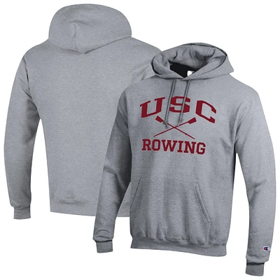 Men's Champion Gray USC Trojans Rowing Eco Powerblend Pullover Hoodie