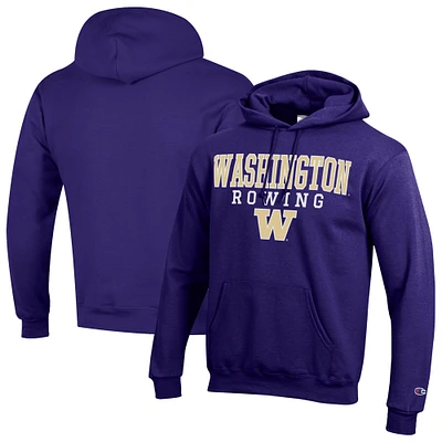 Men's Champion Purple Washington Huskies Rowing Eco Powerblend Pullover Hoodie