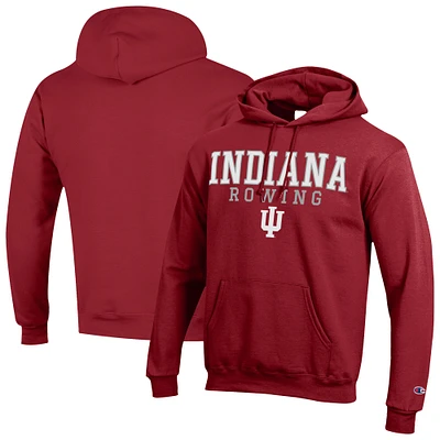 Men's Champion Crimson Indiana Hoosiers Rowing Eco Powerblend Pullover Hoodie