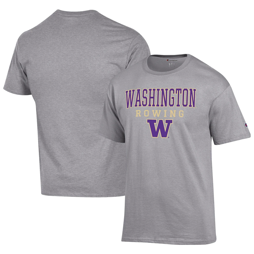 Men's Champion Gray Washington Huskies Rowing T-Shirt