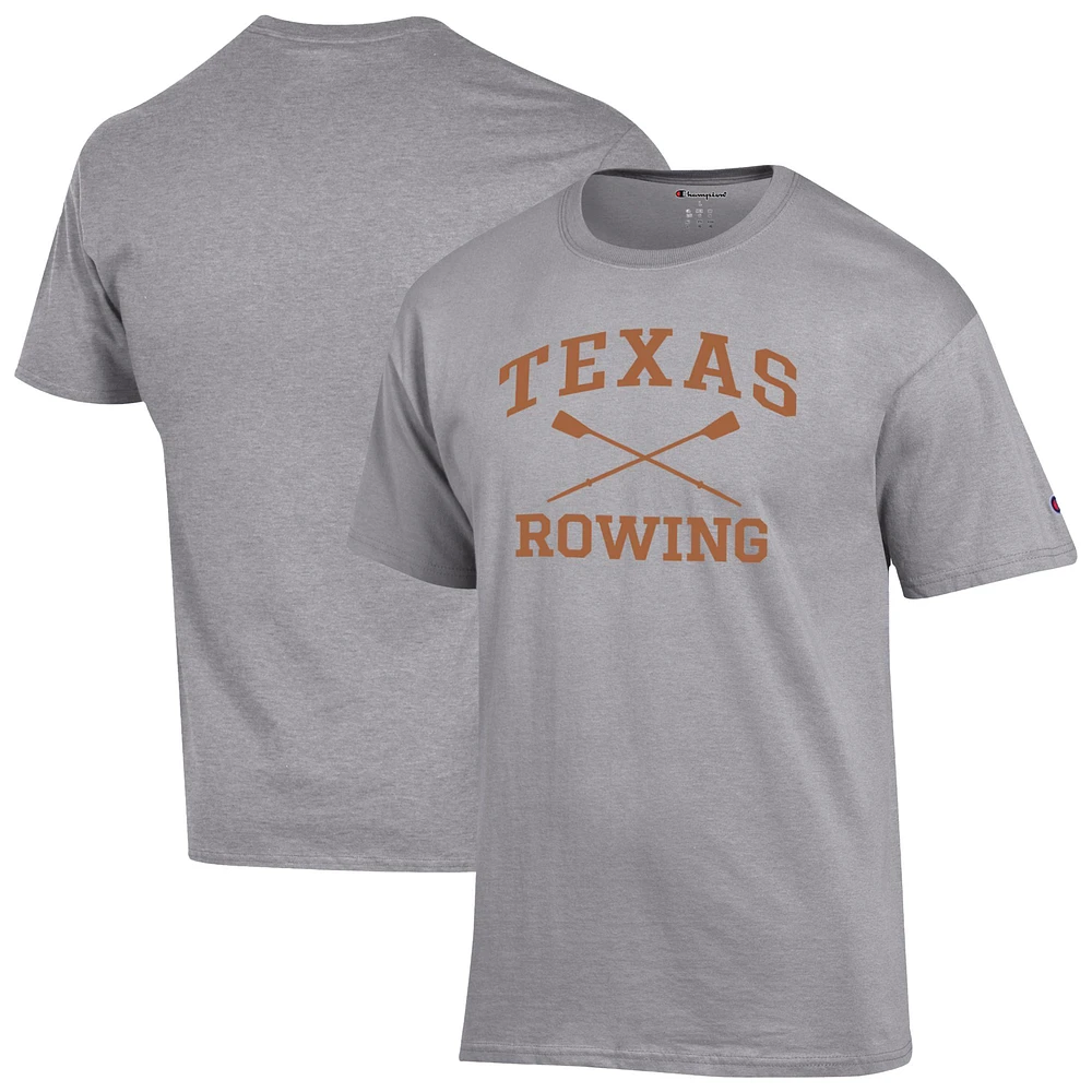 Men's Champion Gray Texas Longhorns Rowing Jersey T-Shirt