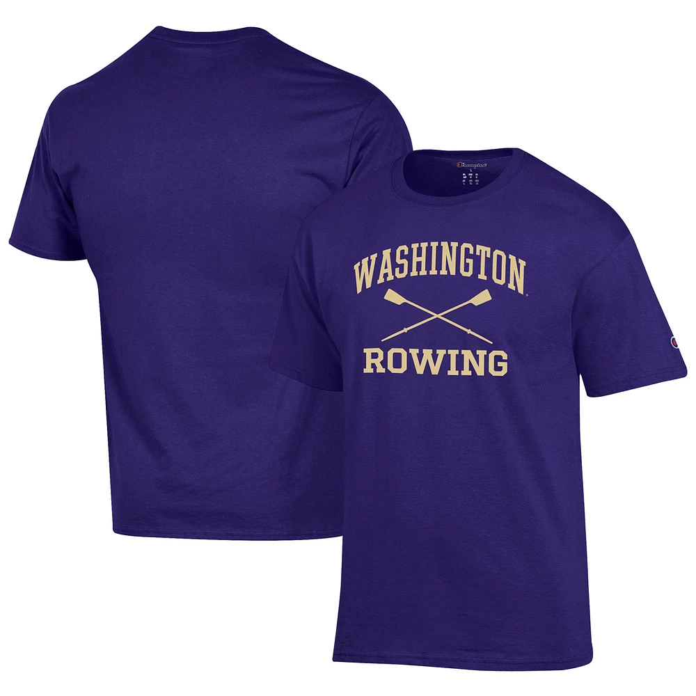 Men's Champion Purple Washington Huskies Rowing Oars T-Shirt