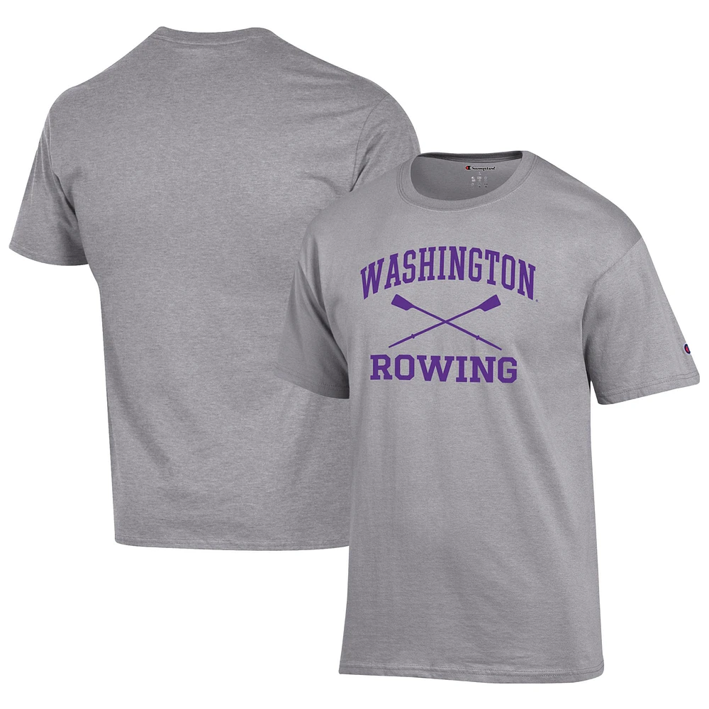Men's Champion Gray Washington Huskies Rowing Oars T-Shirt