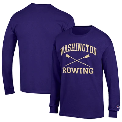 Men's Champion Purple Washington Huskies Rowing Long Sleeve T-Shirt
