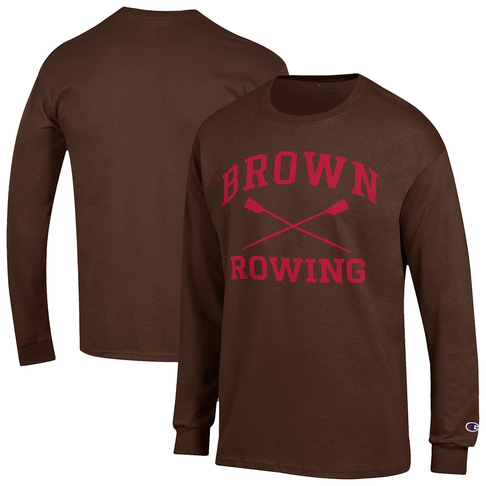 Men's Champion Brown Bears Rowing Jersey Long Sleeve T-Shirt