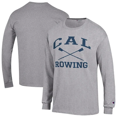 Men's Champion Gray Cal Bears Rowing Jersey Long Sleeve T-Shirt