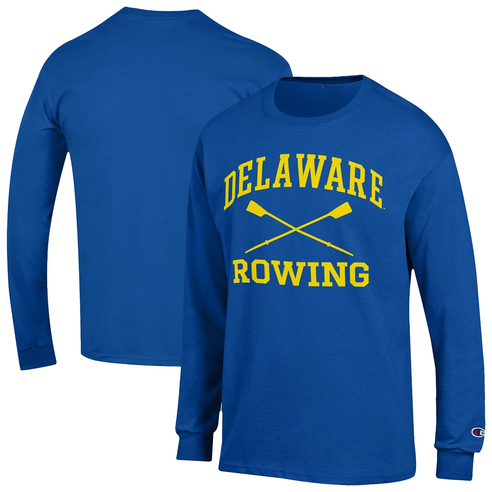Men's Champion Royal Delaware Fightin' Blue Hens Rowing Jersey Long Sleeve T-Shirt