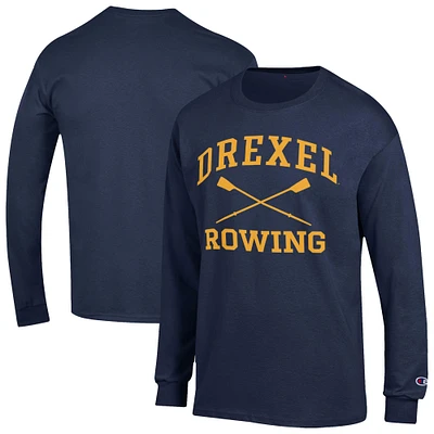 Men's Champion Navy Drexel Dragons Rowing Jersey Long Sleeve T-Shirt