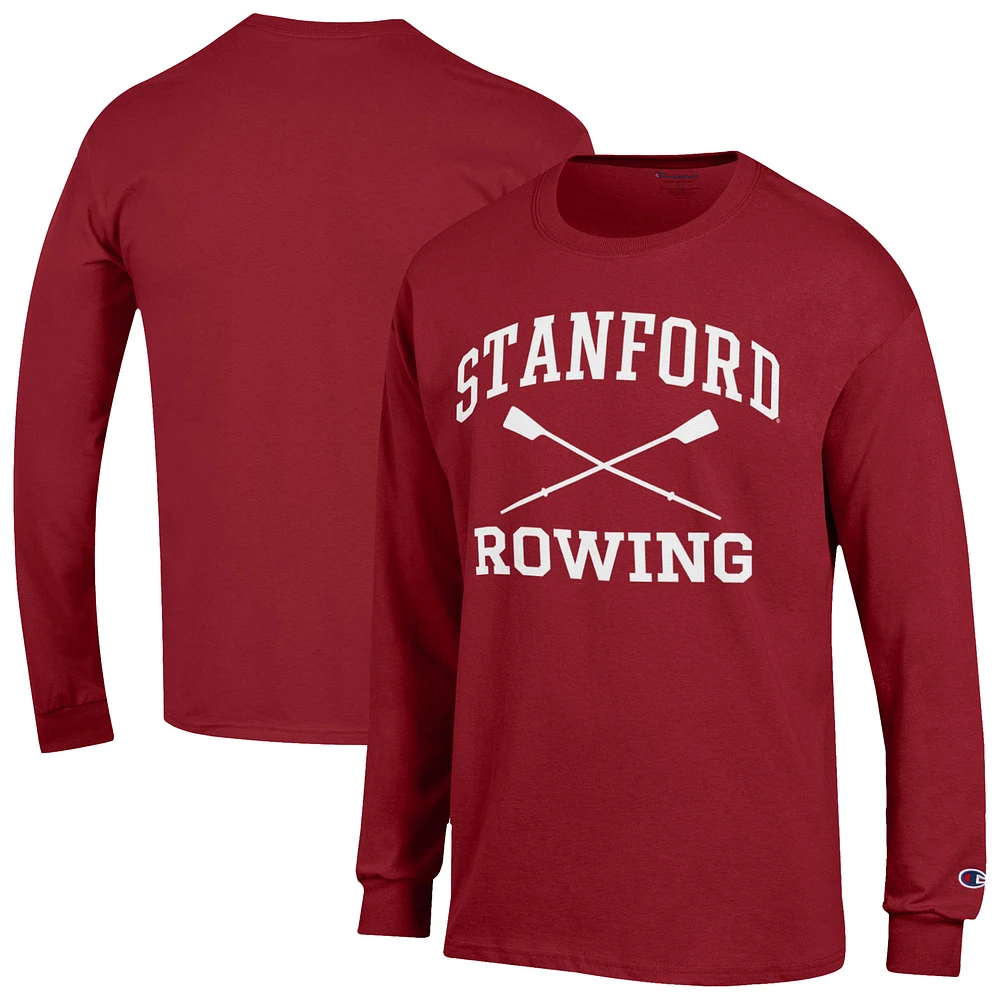 Men's Champion Cardinal Stanford Rowing Jersey Long Sleeve T-Shirt
