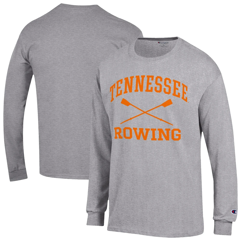 Men's Champion Gray Tennessee Volunteers Rowing Jersey Long Sleeve T-Shirt