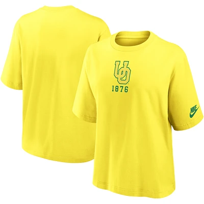 Women's Nike Yellow Oregon Ducks Legacy Established Boxy T-Shirt