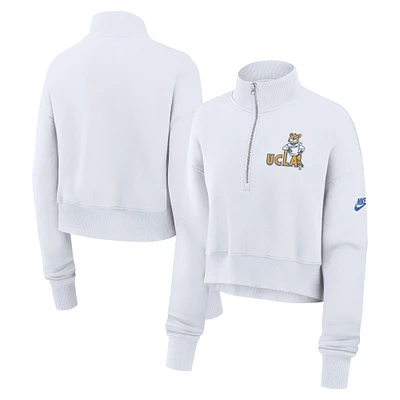 Women's Nike White UCLA Bruins Legacy Elevated Logo Half-Zip Sweatshirt