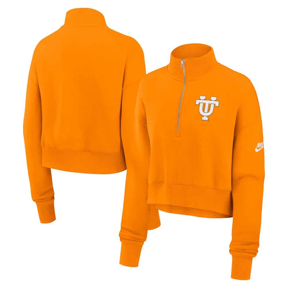 Women's Nike Tennessee Orange Volunteers Legacy Elevated Logo Half-Zip Sweatshirt