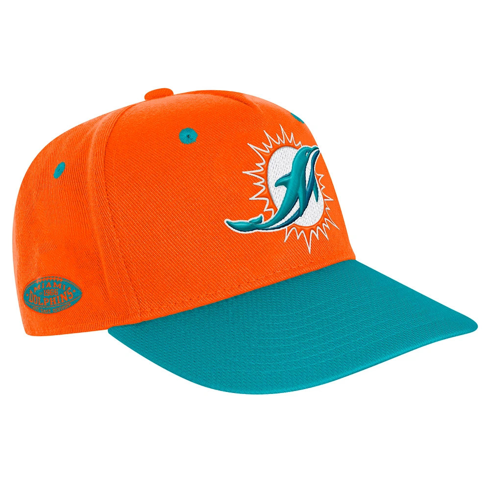 Youth Orange/Aqua Miami Dolphins Pro-Sport Precurved Structured Adjustable Hat