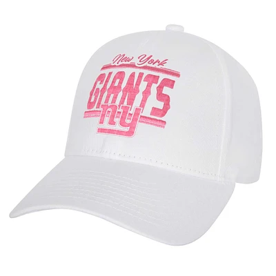 Girls Youth New York Giants All White Structured Adjustable Hat