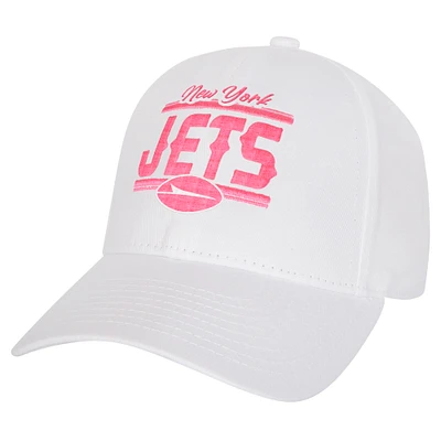 Girls Youth New York Jets All White Structured Adjustable Hat