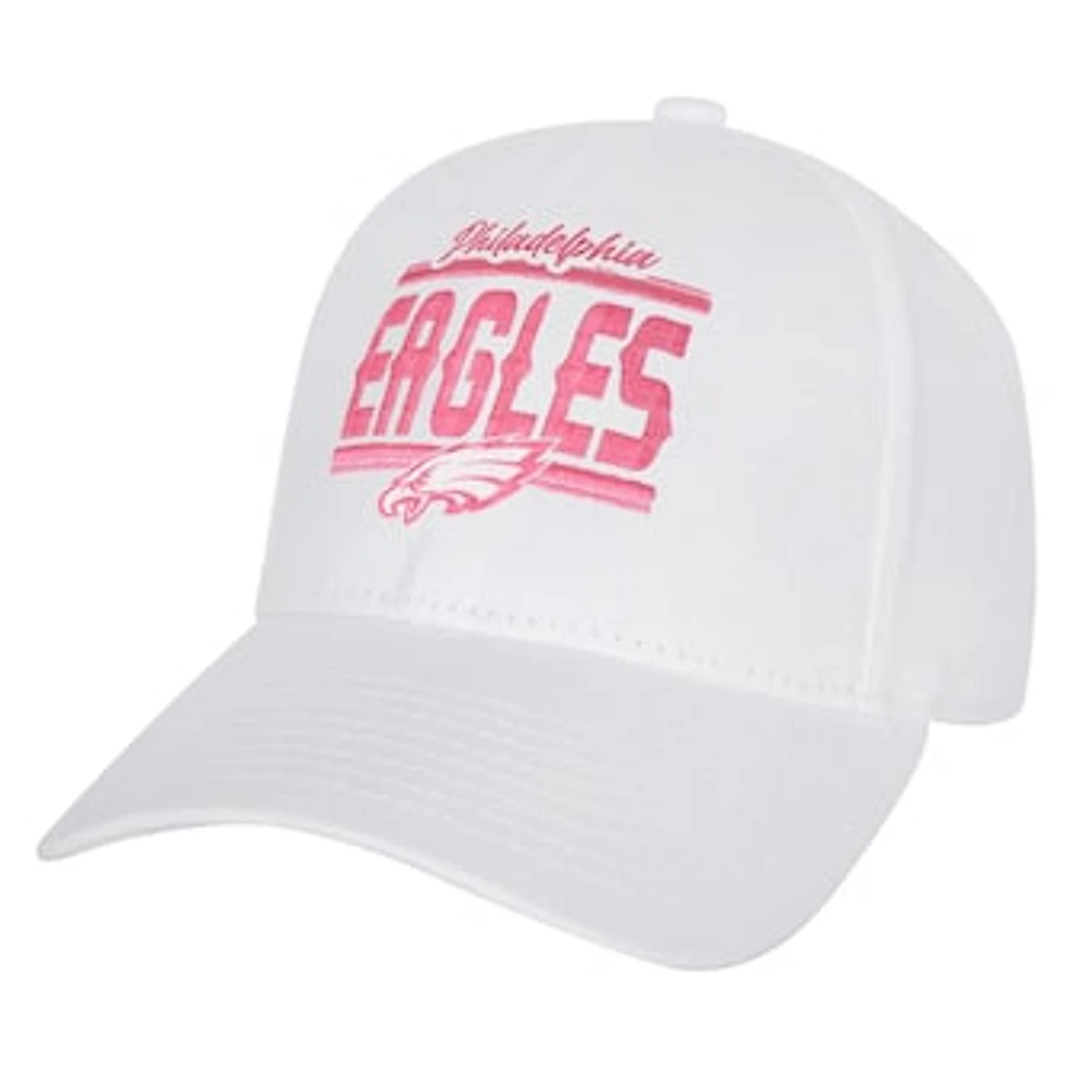 Girls Youth Philadelphia Eagles All White Structured Adjustable Hat