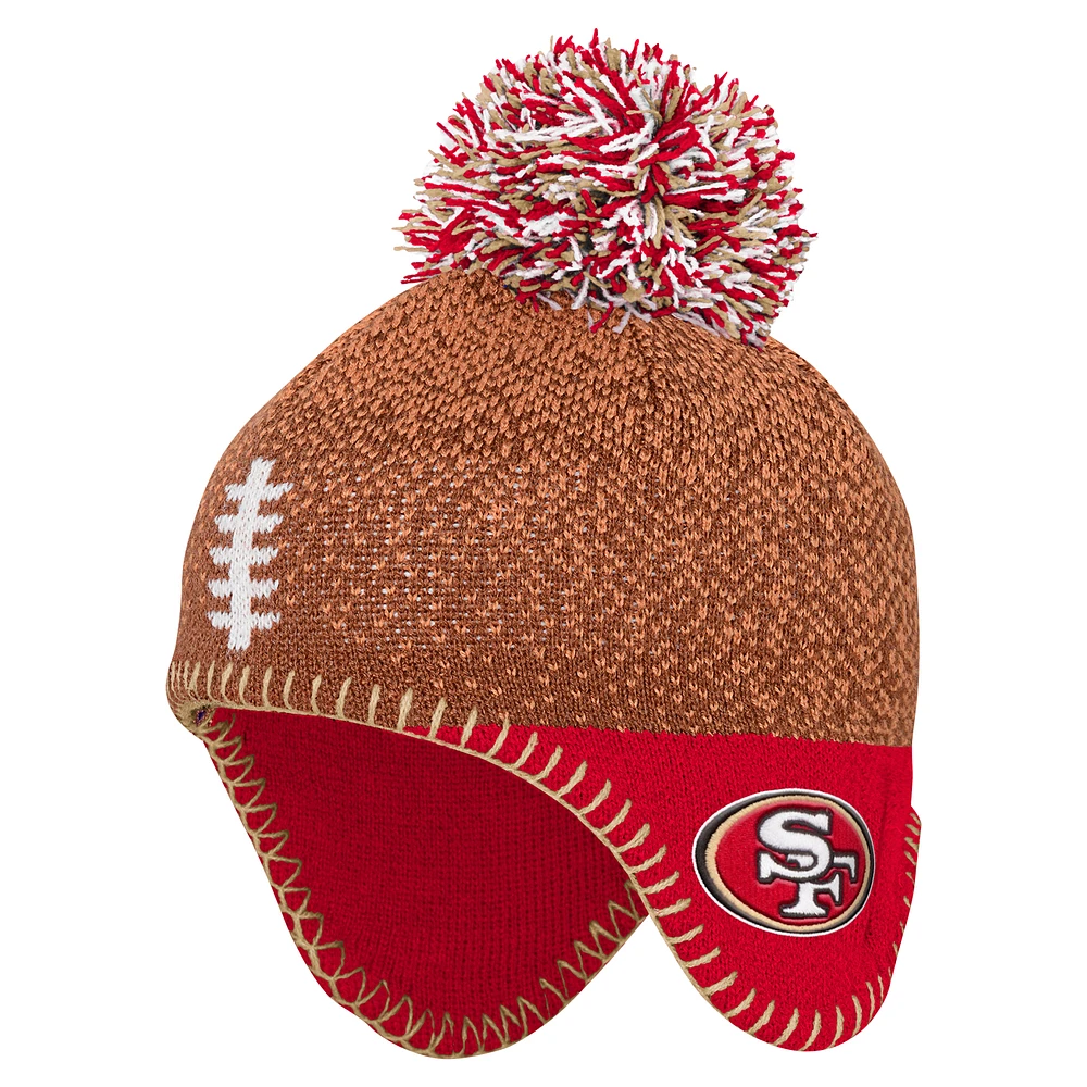 Preschool Brown San Francisco 49ers Football Head Knit Hat with Pom
