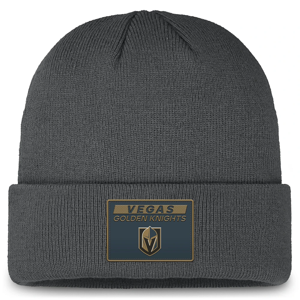 Men's Fanatics Gray Vegas Golden Knights Authentic Pro Cuffed Knit Hat