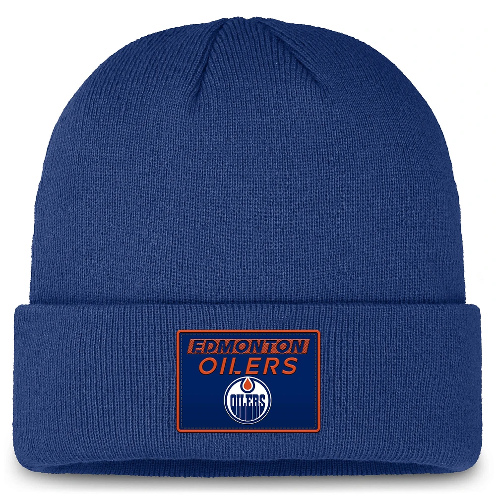Men's Fanatics Royal Edmonton Oilers Authentic Pro Cuffed Knit Hat