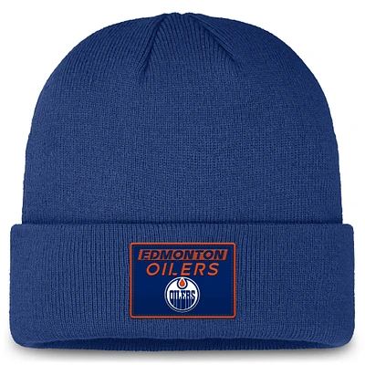 Men's Fanatics Royal Edmonton Oilers Authentic Pro Cuffed Knit Hat