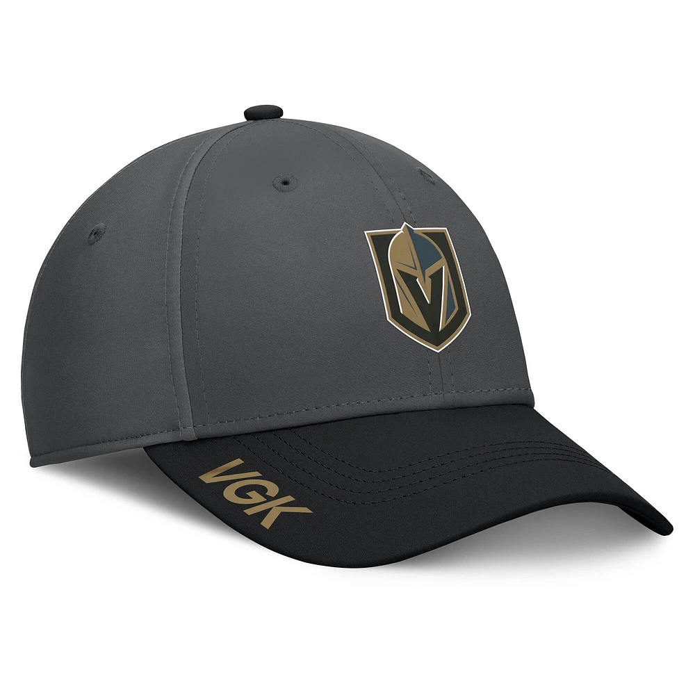 Men's Fanatics Gray/Black Vegas Golden Knights Authentic Pro Rink Flex Hat