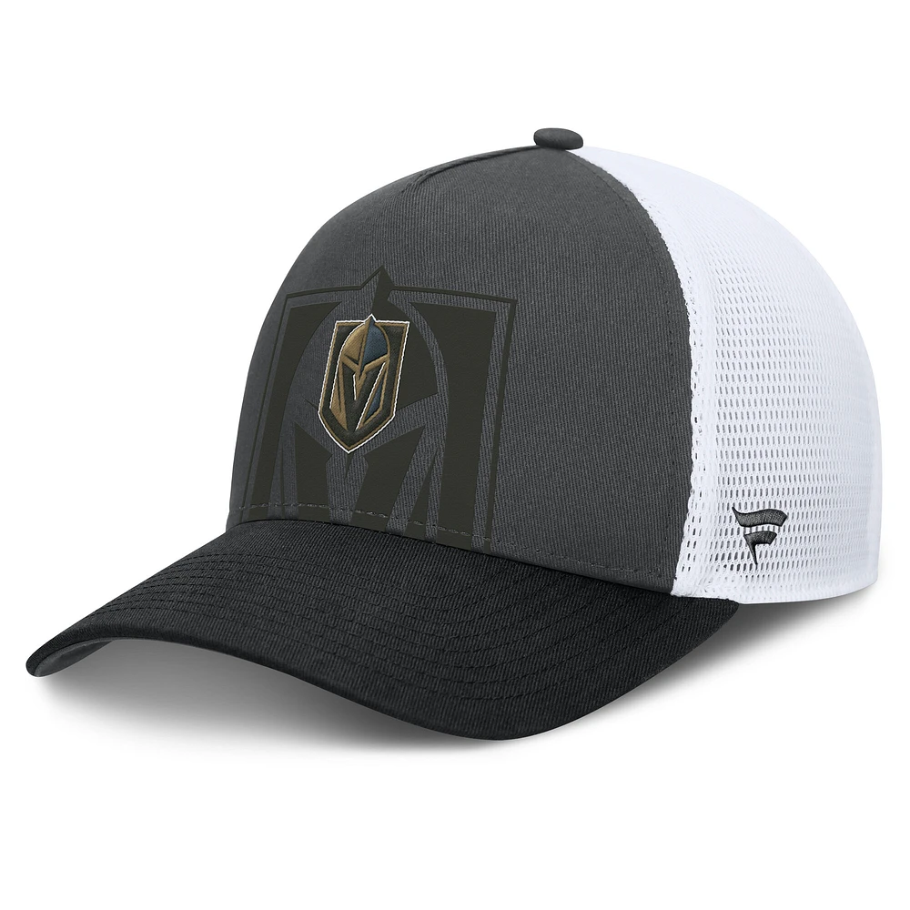 Men's Fanatics Gray/Black Vegas Golden Knights Authentic Pro A-Frame Rink Adjustable Hat