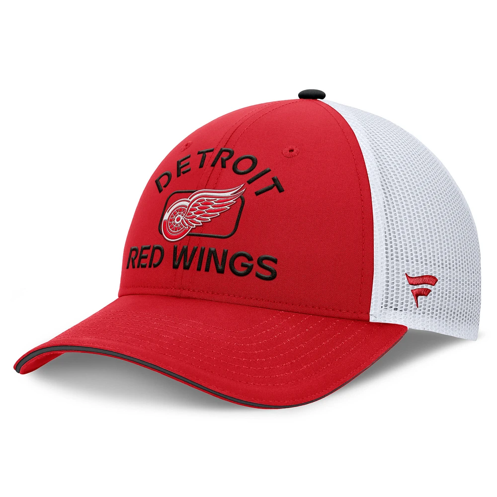 Men's Fanatics Red/White Detroit Red Wings Authentic Pro Rink Trucker Hat